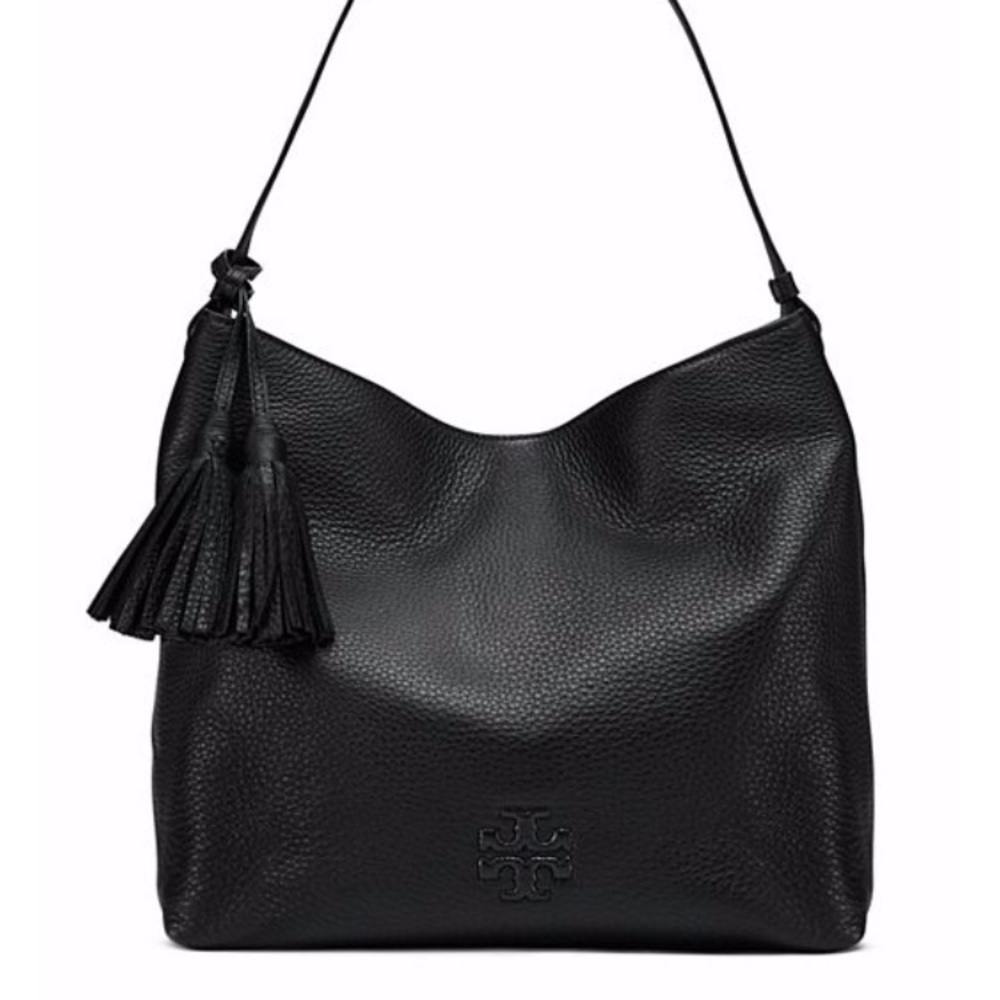 Tory Burch ‘Thea’ Leather Hobo Black Shoulder Bag